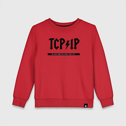 Свитшот хлопковый детский TCPIP Connecting people since 1972, цвет: красный
