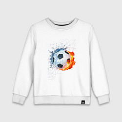 Свитшот хлопковый детский Футбол - противостояние стихий, цвет: белый