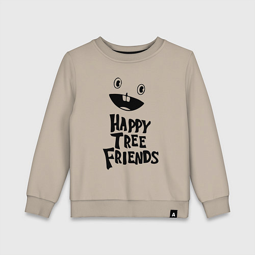 Детский свитшот Happy Three Friends - LOGO / Миндальный – фото 1