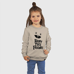 Свитшот хлопковый детский Happy Three Friends - LOGO, цвет: миндальный — фото 2