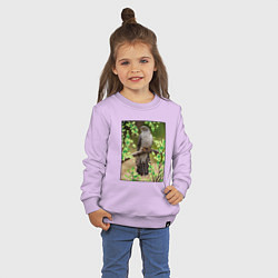 Свитшот хлопковый детский Кукушка в лесу, цвет: лаванда — фото 2