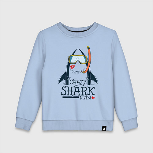Детский свитшот Сумасшедший акуламен / Мягкое небо – фото 1