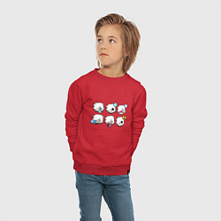 Свитшот хлопковый детский Значки на Колетт Пины Бравл Старс Colette, цвет: красный — фото 2