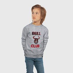Свитшот хлопковый детский Bull Bitcoin Club, цвет: меланж — фото 2