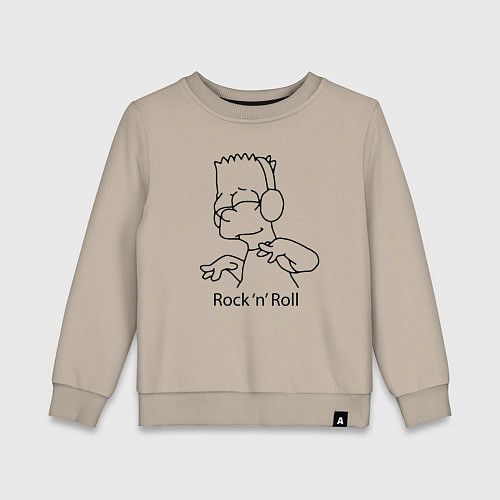 Детский свитшот Bart Simpson - Rock n Roll / Миндальный – фото 1