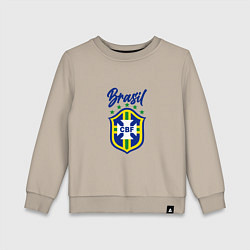 Свитшот хлопковый детский Brasil Football, цвет: миндальный