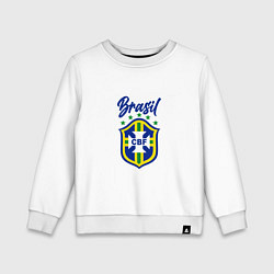 Свитшот хлопковый детский Brasil Football, цвет: белый