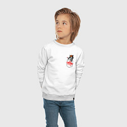 Свитшот хлопковый детский Карманный енот, цвет: белый — фото 2