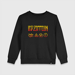 Свитшот хлопковый детский Led Zeppelin - logotype, цвет: черный