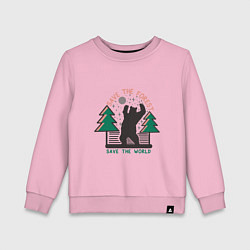 Свитшот хлопковый детский Спаси Лес - Спаси Мир, цвет: светло-розовый