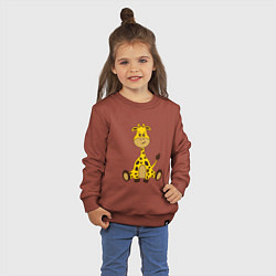 Свитшот хлопковый детский Детёныш жирафа, цвет: кирпичный — фото 2