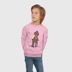 Свитшот хлопковый детский Гонщик на лошади, цвет: светло-розовый — фото 2