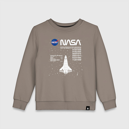Детский свитшот Nasa ракета / Утренний латте – фото 1