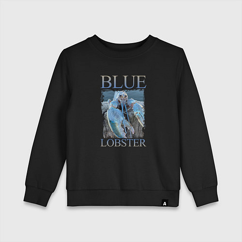 Детский свитшот Blue lobster meme / Черный – фото 1