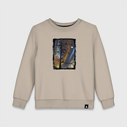 Детский свитшот Кошки на дереве и северное сияние