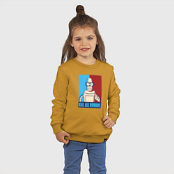Свитшот хлопковый детский Bender Futurama, цвет: горчичный — фото 2