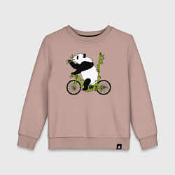 Детский свитшот Панда на велосипеде с бамбуком