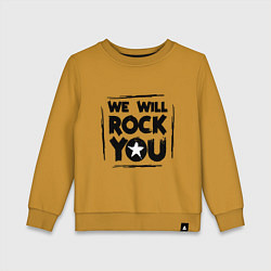 Свитшот хлопковый детский We rock you, цвет: горчичный