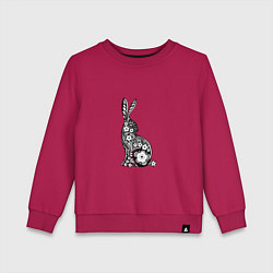 Свитшот хлопковый детский White-Black Rabbit, цвет: маджента