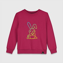 Свитшот хлопковый детский Love - Rabbit, цвет: маджента