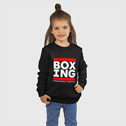 Свитшот хлопковый детский Boxing cnockout skills light, цвет: черный — фото 2