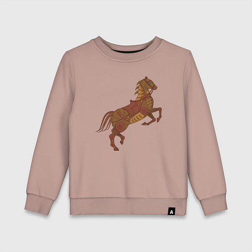 Детский свитшот Стимпанк-лошадь / Пыльно-розовый – фото 1