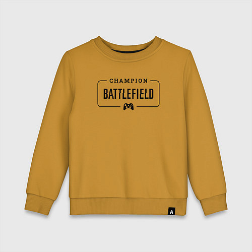Детский свитшот Battlefield gaming champion: рамка с лого и джойст / Горчичный – фото 1