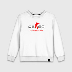 Свитшот хлопковый детский Counter Strike логотип, цвет: белый