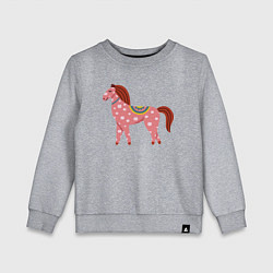 Свитшот хлопковый детский Красочная лошадка, цвет: меланж