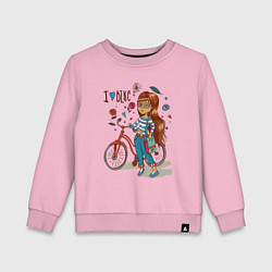 Детский свитшот Девушка с велосипедом