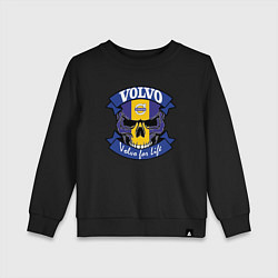Свитшот хлопковый детский Volvo for Life, цвет: черный