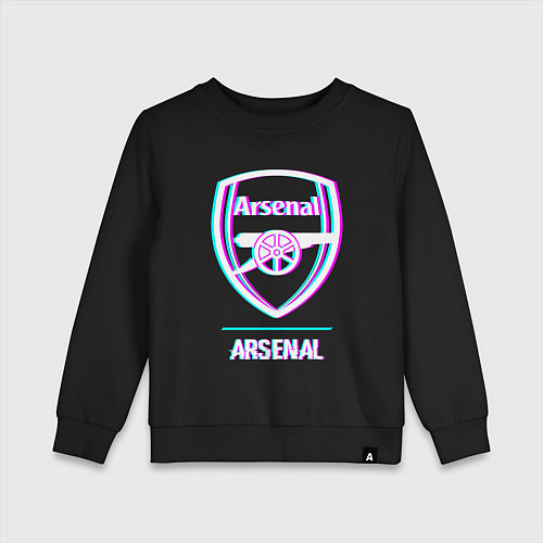 Детский свитшот Arsenal FC в стиле glitch / Черный – фото 1