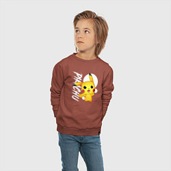 Свитшот хлопковый детский Funko pop Pikachu, цвет: кирпичный — фото 2