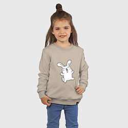 Свитшот хлопковый детский Happy Bunny, цвет: миндальный — фото 2