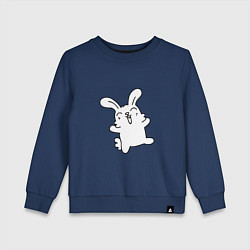 Свитшот хлопковый детский Happy Bunny, цвет: тёмно-синий