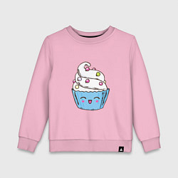 Свитшот хлопковый детский Sweet smile cake, цвет: светло-розовый