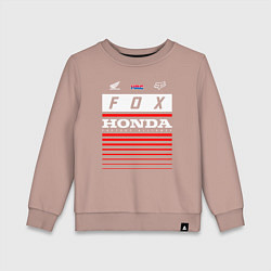 Свитшот хлопковый детский Honda racing, цвет: пыльно-розовый