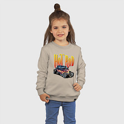 Свитшот хлопковый детский Hot Rod - Power, цвет: миндальный — фото 2