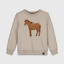 Свитшот хлопковый детский Милая лошадка, цвет: миндальный