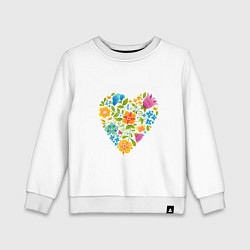 Детский свитшот Цветочный орнамент в форме сердца Любовь