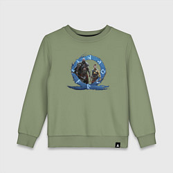 Детский свитшот Сын и отец GoW Ragnarok