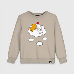 Детский свитшот Влюбленные медвежата на облаке