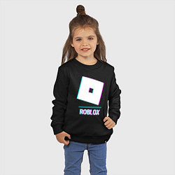 Свитшот хлопковый детский Roblox в стиле glitch и баги графики, цвет: черный — фото 2