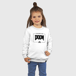 Свитшот хлопковый детский Doom gaming champion: рамка с лого и джойстиком, цвет: белый — фото 2