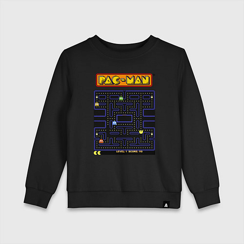 Детский свитшот Pac-Man на ZX-Spectrum / Черный – фото 1