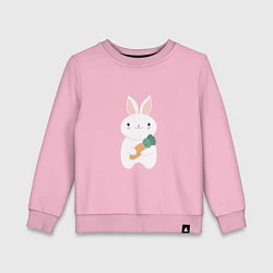 Свитшот хлопковый детский Carrot rabbit, цвет: светло-розовый