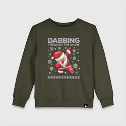 Детский свитшот Through the snow Santa dabbing