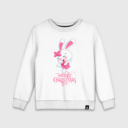 Детский свитшот Cute bunny, merry Christmas