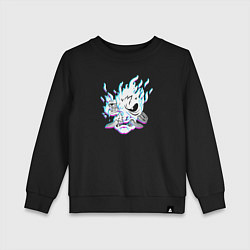 Детский свитшот Cyberpunk 2077 neon samurai glitch art