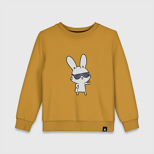 Детский свитшот Cool rabbit / Горчичный – фото 1